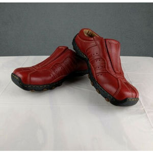 Dr Martens Size 7 Slip On Mules Womens Red Leather Shoes Clogs Loafers